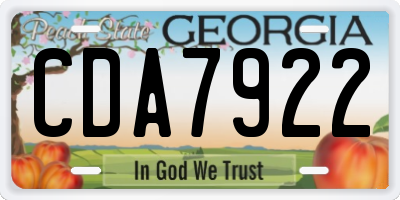 GA license plate CDA7922
