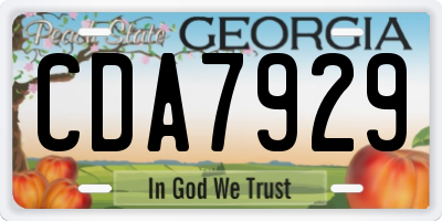 GA license plate CDA7929
