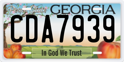 GA license plate CDA7939