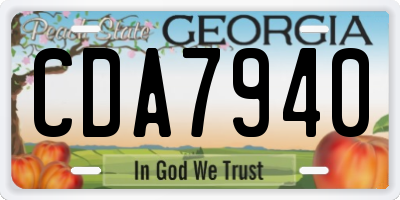 GA license plate CDA7940