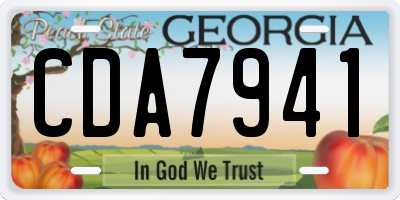 GA license plate CDA7941