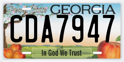 GA license plate CDA7947
