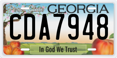 GA license plate CDA7948