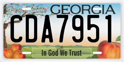 GA license plate CDA7951