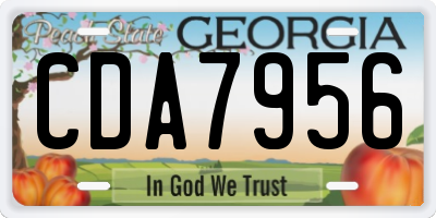 GA license plate CDA7956