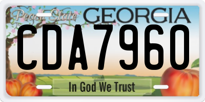 GA license plate CDA7960