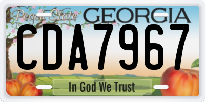 GA license plate CDA7967