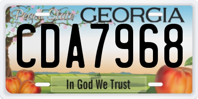 GA license plate CDA7968