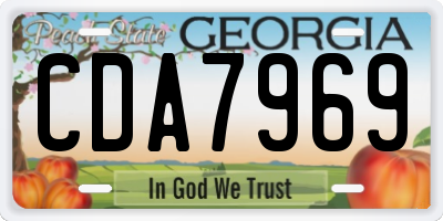 GA license plate CDA7969