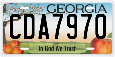 GA license plate CDA7970