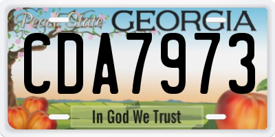 GA license plate CDA7973