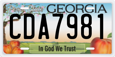GA license plate CDA7981