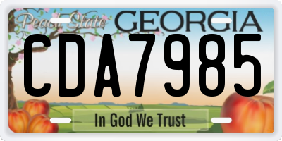 GA license plate CDA7985
