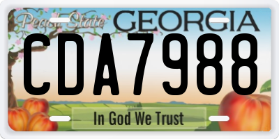 GA license plate CDA7988