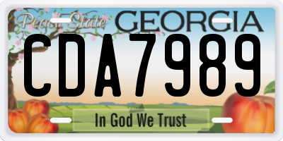 GA license plate CDA7989