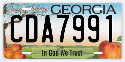 GA license plate CDA7991