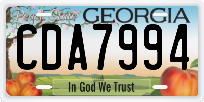 GA license plate CDA7994