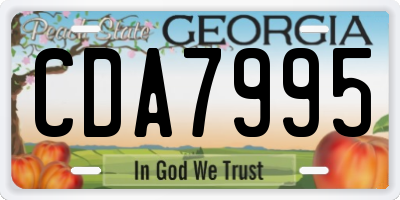 GA license plate CDA7995