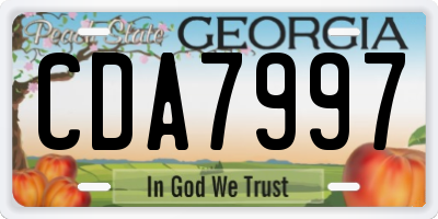 GA license plate CDA7997