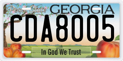 GA license plate CDA8005