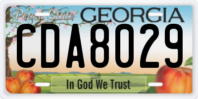 GA license plate CDA8029