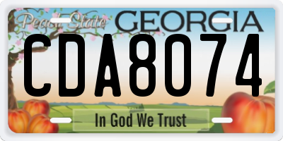 GA license plate CDA8074