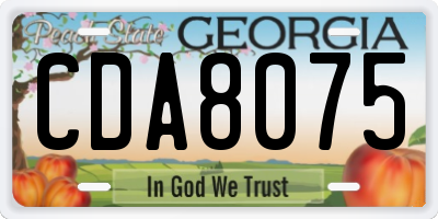 GA license plate CDA8075