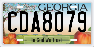 GA license plate CDA8079