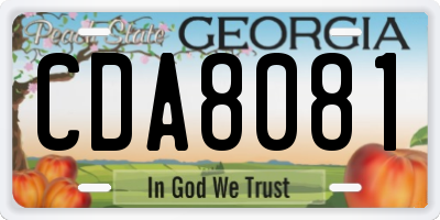 GA license plate CDA8081
