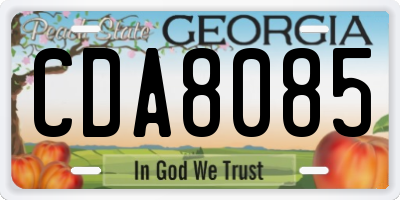 GA license plate CDA8085