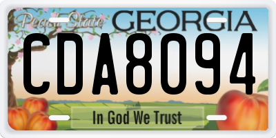 GA license plate CDA8094