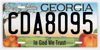 GA license plate CDA8095
