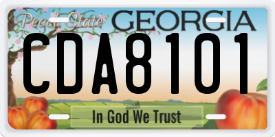 GA license plate CDA8101