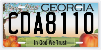 GA license plate CDA8110