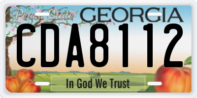 GA license plate CDA8112
