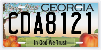 GA license plate CDA8121