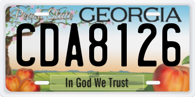 GA license plate CDA8126
