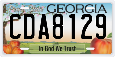 GA license plate CDA8129