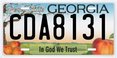 GA license plate CDA8131