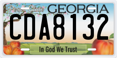 GA license plate CDA8132
