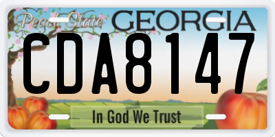 GA license plate CDA8147