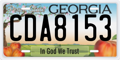 GA license plate CDA8153
