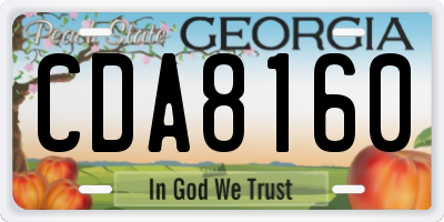 GA license plate CDA8160