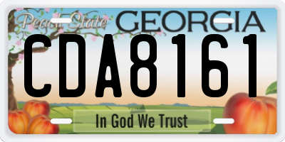 GA license plate CDA8161