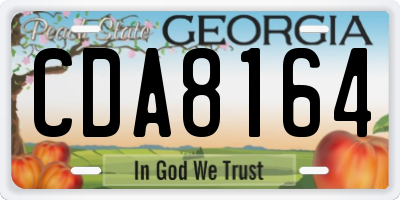 GA license plate CDA8164