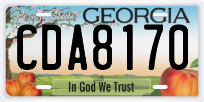 GA license plate CDA8170