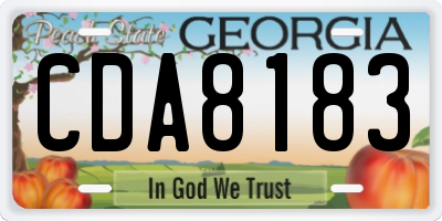 GA license plate CDA8183
