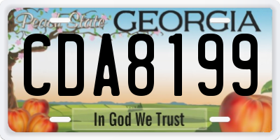 GA license plate CDA8199