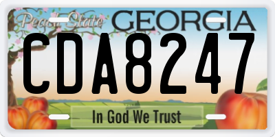 GA license plate CDA8247