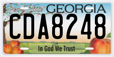 GA license plate CDA8248